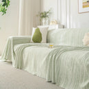 Summer Cooling Ice Silk Sofa Cover, Textured Stripe Soft Breathable Couch Throw Cover by Slipcover KAS™