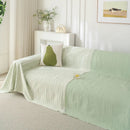 Summer Cooling Ice Silk Sofa Cover, Textured Stripe Soft Breathable Couch Throw Cover by Slipcover KAS™