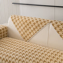 Winter Thickened Sherpa Fleece Houndstooth Sofa Cushion, Non-slip Sofa Cover with Plush