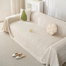 Summer Cooling Ice Silk Sofa Cover, Textured Stripe Soft Breathable Couch Throw Cover by Slipcover KAS™
