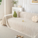 Summer Cooling Ice Silk Sofa Cover, Textured Stripe Soft Breathable Couch Throw Cover by Slipcover KAS™