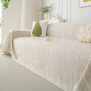 Summer Cooling Ice Silk Sofa Cover, Textured Stripe Soft Breathable Couch Throw Cover by Slipcover KAS™