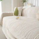Summer Cooling Ice Silk Sofa Cover, Textured Stripe Soft Breathable Couch Throw Cover by Slipcover KAS™
