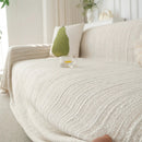 Summer Cooling Ice Silk Sofa Cover, Textured Stripe Soft Breathable Couch Throw Cover by Slipcover KAS™