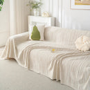 Summer Cooling Ice Silk Sofa Cover, Textured Stripe Soft Breathable Couch Throw Cover by Slipcover KAS™
