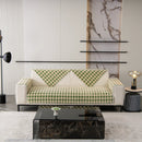Winter Thickened Sherpa Fleece Houndstooth Sofa Cushion, Non-slip Sofa Cover with Plush by Slipcover KAS™