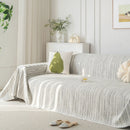 Summer Cooling Ice Silk Sofa Cover, Textured Stripe Soft Breathable Couch Throw Cover by Slipcover KAS™