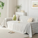 Summer Cooling Ice Silk Sofa Cover, Textured Stripe Soft Breathable Couch Throw Cover by Slipcover KAS™