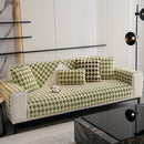 Winter Thickened Sherpa Fleece Houndstooth Sofa Cushion, Non-slip Sofa Cover with Plush by Slipcover KAS™