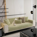 Winter Thickened Sherpa Fleece Houndstooth Sofa Cushion, Non-slip Sofa Cover with Plush by Slipcover KAS™