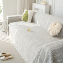 Summer Cooling Ice Silk Sofa Cover, Textured Stripe Soft Breathable Couch Throw Cover by Slipcover KAS™