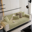 Winter Thickened Sherpa Fleece Houndstooth Sofa Cushion, Non-slip Sofa Cover with Plush by Slipcover KAS™