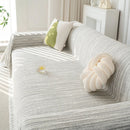 Summer Cooling Ice Silk Sofa Cover, Textured Stripe Soft Breathable Couch Throw Cover by Slipcover KAS™