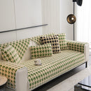 Winter Thickened Sherpa Fleece Houndstooth Sofa Cushion, Non-slip Sofa Cover with Plush by Slipcover KAS™