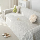 Summer Cooling Ice Silk Sofa Cover, Textured Stripe Soft Breathable Couch Throw Cover by Slipcover KAS™