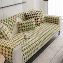 Winter Thickened Sherpa Fleece Houndstooth Sofa Cushion, Non-slip Sofa Cover with Plush by Slipcover KAS™