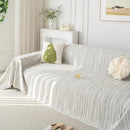 Summer Cooling Ice Silk Sofa Cover, Textured Stripe Soft Breathable Couch Throw Cover by Slipcover KAS™