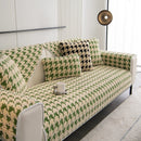 Winter Thickened Sherpa Fleece Houndstooth Sofa Cushion, Non-slip Sofa Cover with Plush by Slipcover KAS™