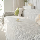 Summer Cooling Ice Silk Sofa Cover, Textured Stripe Soft Breathable Couch Throw Cover by Slipcover KAS™