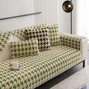 Winter Thickened Sherpa Fleece Houndstooth Sofa Cushion, Non-slip Sofa Cover with Plush by Slipcover KAS™