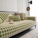 Winter Thickened Sherpa Fleece Houndstooth Sofa Cushion, Non-slip Sofa Cover with Plush by Slipcover KAS™