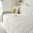 Summer Cooling Ice Silk Sofa Cover, Textured Stripe Soft Breathable Couch Throw Cover by Slipcover KAS™