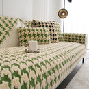 Winter Thickened Sherpa Fleece Houndstooth Sofa Cushion, Non-slip Sofa Cover with Plush by Slipcover KAS™