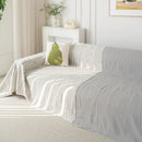 Summer Cooling Ice Silk Sofa Cover, Textured Stripe Soft Breathable Couch Throw Cover by Slipcover KAS™