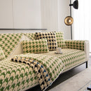 Winter Thickened Sherpa Fleece Houndstooth Sofa Cushion, Non-slip Sofa Cover with Plush by Slipcover KAS™