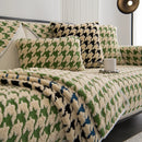 Winter Thickened Sherpa Fleece Houndstooth Sofa Cushion, Non-slip Sofa Cover with Plush by Slipcover KAS™