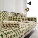 Winter Thickened Sherpa Fleece Houndstooth Sofa Cushion, Non-slip Sofa Cover with Plush by Slipcover KAS™