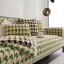 Winter Thickened Sherpa Fleece Houndstooth Sofa Cushion, Non-slip Sofa Cover with Plush by Slipcover KAS™