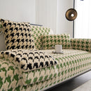 Winter Thickened Sherpa Fleece Houndstooth Sofa Cushion, Non-slip Sofa Cover with Plush by Slipcover KAS™