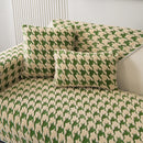 Winter Thickened Sherpa Fleece Houndstooth Sofa Cushion, Non-slip Sofa Cover with Plush by Slipcover KAS™