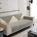 Winter Thickened Sherpa Fleece Houndstooth Sofa Cushion, Non-slip Sofa Cover with Plush by Slipcover KAS™