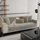 Winter Thickened Sherpa Fleece Houndstooth Sofa Cushion, Non-slip Sofa Cover with Plush by Slipcover KAS™
