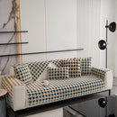 Winter Thickened Sherpa Fleece Houndstooth Sofa Cushion, Non-slip Sofa Cover with Plush by Slipcover KAS™