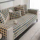 Winter Thickened Sherpa Fleece Houndstooth Sofa Cushion, Non-slip Sofa Cover with Plush by Slipcover KAS™