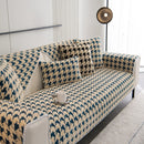 Winter Thickened Sherpa Fleece Houndstooth Sofa Cushion, Non-slip Sofa Cover with Plush by Slipcover KAS™