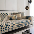 Winter Thickened Sherpa Fleece Houndstooth Sofa Cushion, Non-slip Sofa Cover with Plush by Slipcover KAS™