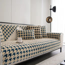 Winter Thickened Sherpa Fleece Houndstooth Sofa Cushion, Non-slip Sofa Cover with Plush by Slipcover KAS™