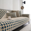 Winter Thickened Sherpa Fleece Houndstooth Sofa Cushion, Non-slip Sofa Cover with Plush by Slipcover KAS™