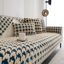 Winter Thickened Sherpa Fleece Houndstooth Sofa Cushion, Non-slip Sofa Cover with Plush by Slipcover KAS™
