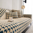 Winter Thickened Sherpa Fleece Houndstooth Sofa Cushion, Non-slip Sofa Cover with Plush by Slipcover KAS™