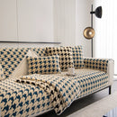 Winter Thickened Sherpa Fleece Houndstooth Sofa Cushion, Non-slip Sofa Cover with Plush by Slipcover KAS™