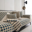 Winter Thickened Sherpa Fleece Houndstooth Sofa Cushion, Non-slip Sofa Cover with Plush by Slipcover KAS™