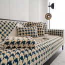 Winter Thickened Sherpa Fleece Houndstooth Sofa Cushion, Non-slip Sofa Cover with Plush by Slipcover KAS™