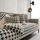 Winter Thickened Sherpa Fleece Houndstooth Sofa Cushion, Non-slip Sofa Cover with Plush by Slipcover KAS™