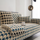 Winter Thickened Sherpa Fleece Houndstooth Sofa Cushion, Non-slip Sofa Cover with Plush by Slipcover KAS™