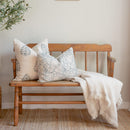 Chloe Floral Block Printed Pillow Cover | Blue | Lumbar